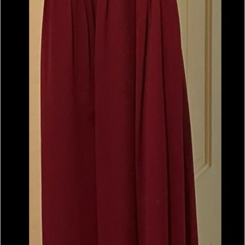 WHIT Red Pleated Maxi Skirt for Cocktail